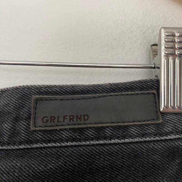 Grlfrnd Helena Straight Leg Black Raw Hem Jeans 25 - Picture 5 of 6